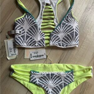 Yellow and Gray Bikini Set Maaji brand.